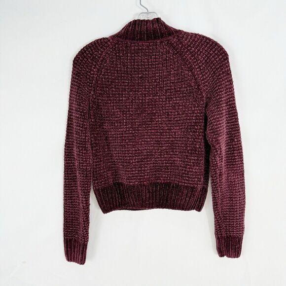 H&M Divided Women Chunky Knit Pullover Sweater Small Burgundy - Picture 2 of 16